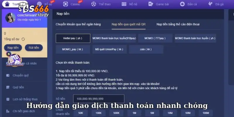 Hướng dẫn giao dịch thanh toán cực nhanh chóng